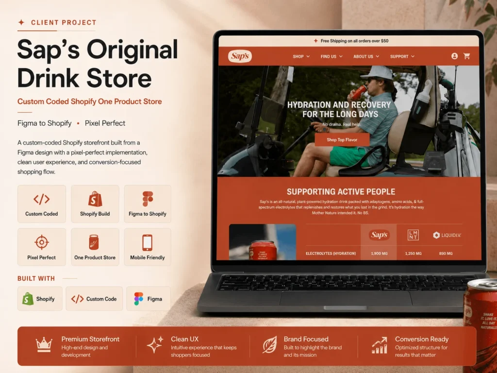 Apparel brand on Shopify project results and website showcase